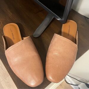 Lucky Brand Leather Mule Slides Tan Size 8M